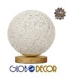 GLOBOSTAR® OCEANA 01417 Boho Επιτραπέζιο Φωτιστικό Πορτατίφ με Ντουί 1 x E27 AC 220-240V IP20 - Λευκό & Μπεζ - M20 x Π20 x Υ22cm
